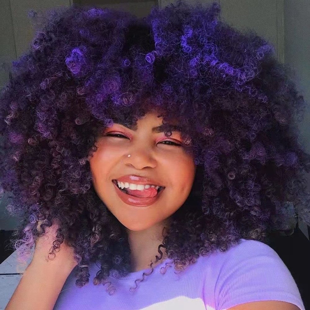 Beautiful Short Curly Afro Wig with bangs
